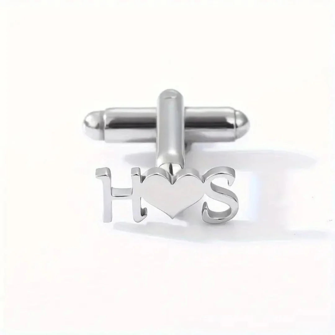 Initials Heart Cufflinks