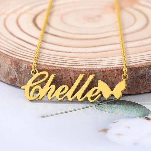 Customize Name Necklace with Beauty Butterfly