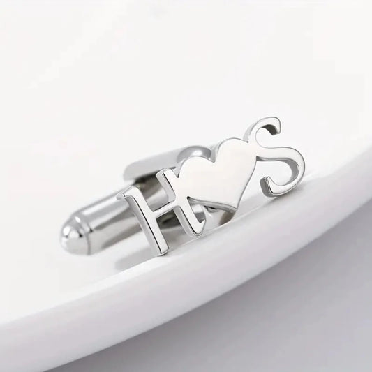 Initials Heart Cufflinks