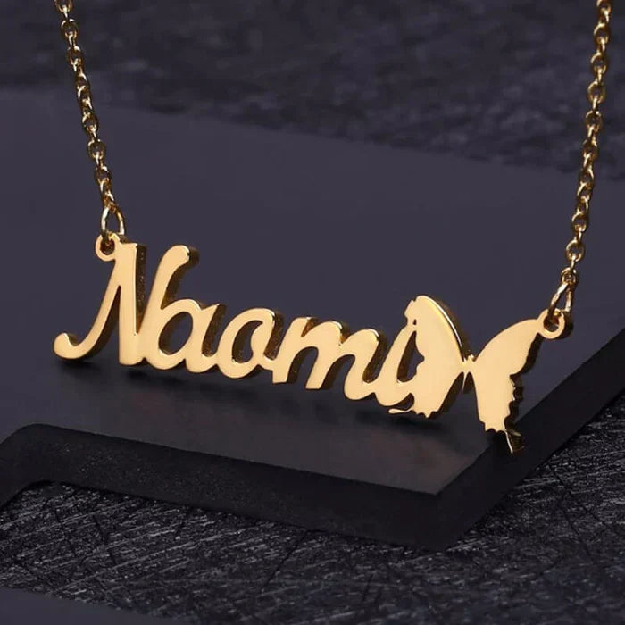 Customize Name Necklace with Beauty Butterfly