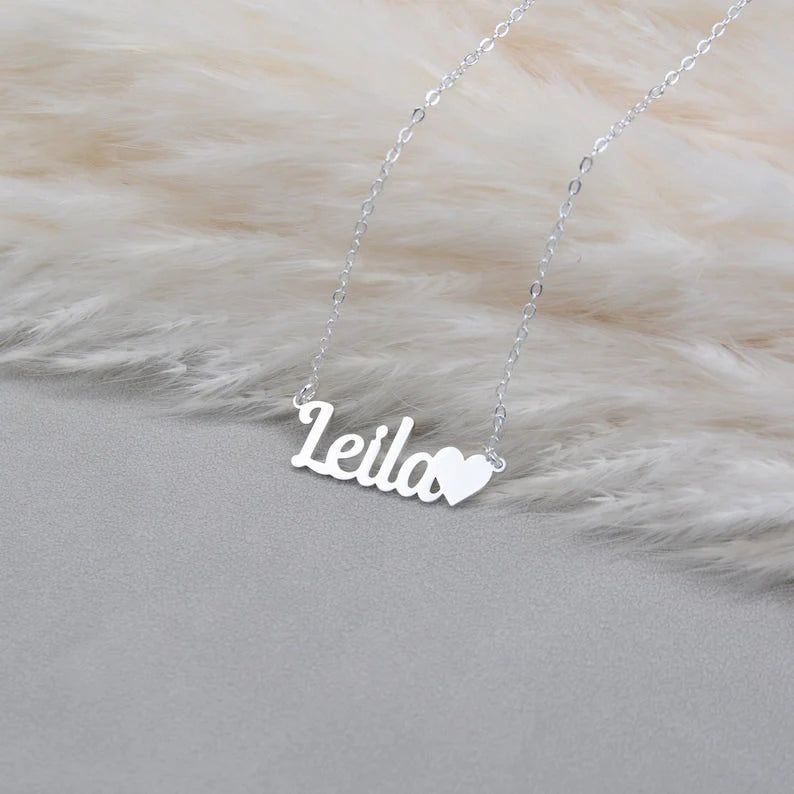 Heart Name Necklace, Name Necklac