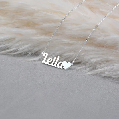Heart Name Necklace, Name Necklac